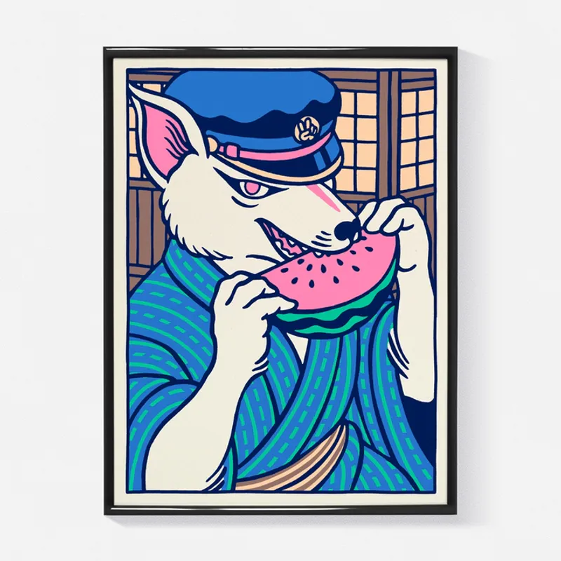 Kitsune Poster (30x40cm) Silketrykk
