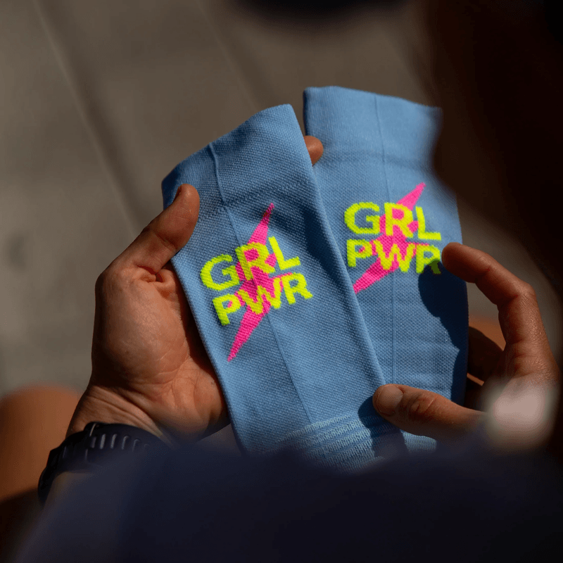 Girl Power Blå Løpesokker