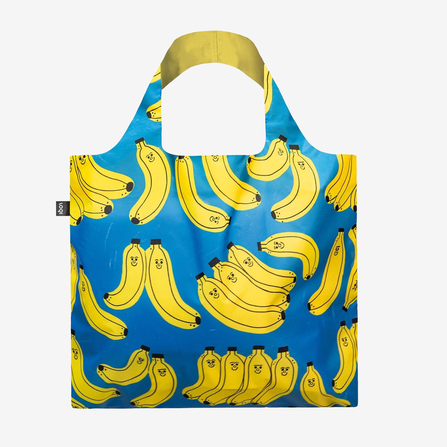 Bad Bananas designet av Tess Smith-Roberts er et lekent og grafisk handlenett med akkurat nok attitude til å løfte en helt vanlig tirsdag. Handlenettet kan brettes kompakt sammen i den medfølgende glidelåslommen og tåler både regn og impulskjøp på vei hjem. Lett som luft (55 g), men bærer tungt (opptil 20 kg).