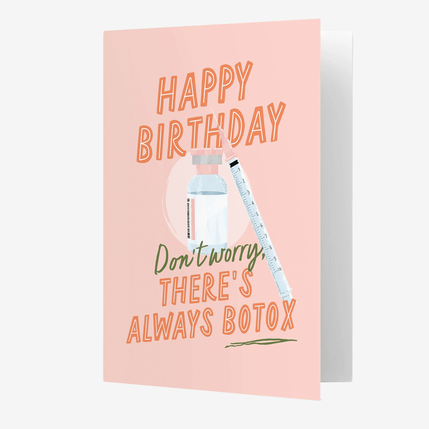 Dette er bursdagskortet til hun eller han som har et noe anstrengt forhold til alderen.  Kortet er et dobbelt A6-kort med god plass til egen tekst på innsiden. Gratulasjonskortet er trykt på kraftig, miljøvennlig 350g FSC-sertifisert papir og kommer med en fin, miljøvennlig konvolutt.